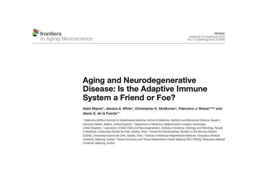 Aging and Neurodegenerative Disease: Is the Adaptive Immune System a Friend or Foe?