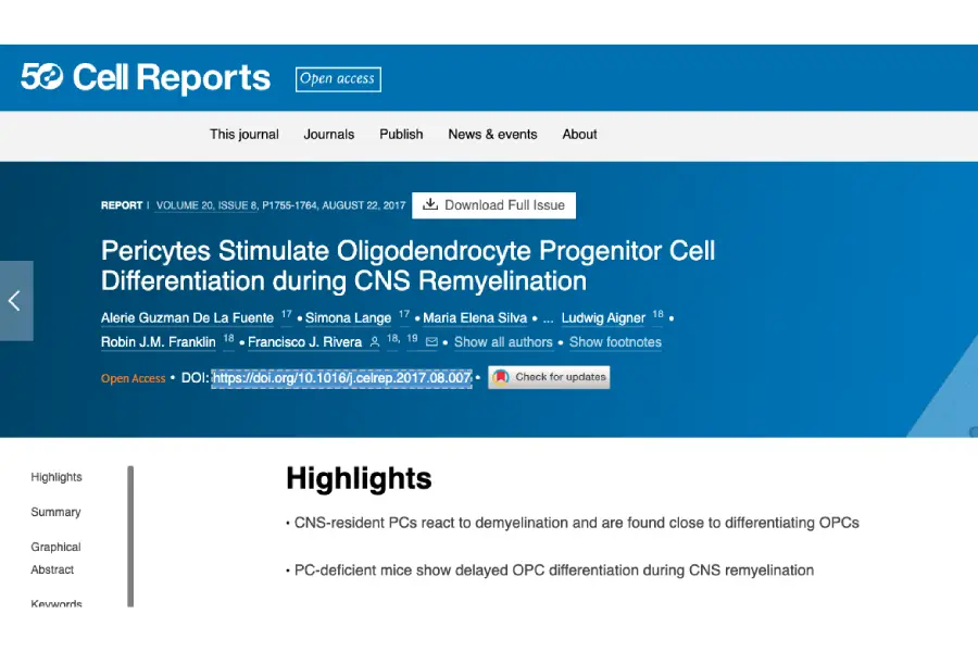 Pericytes Stimulate Oligodendrocyte Progenitor Cell Differentiation during CNS Remyelination